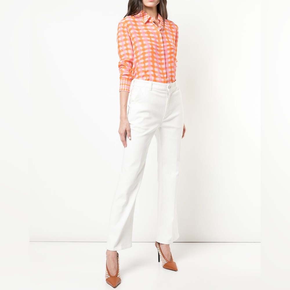 Altuzarra silk gingham blouse